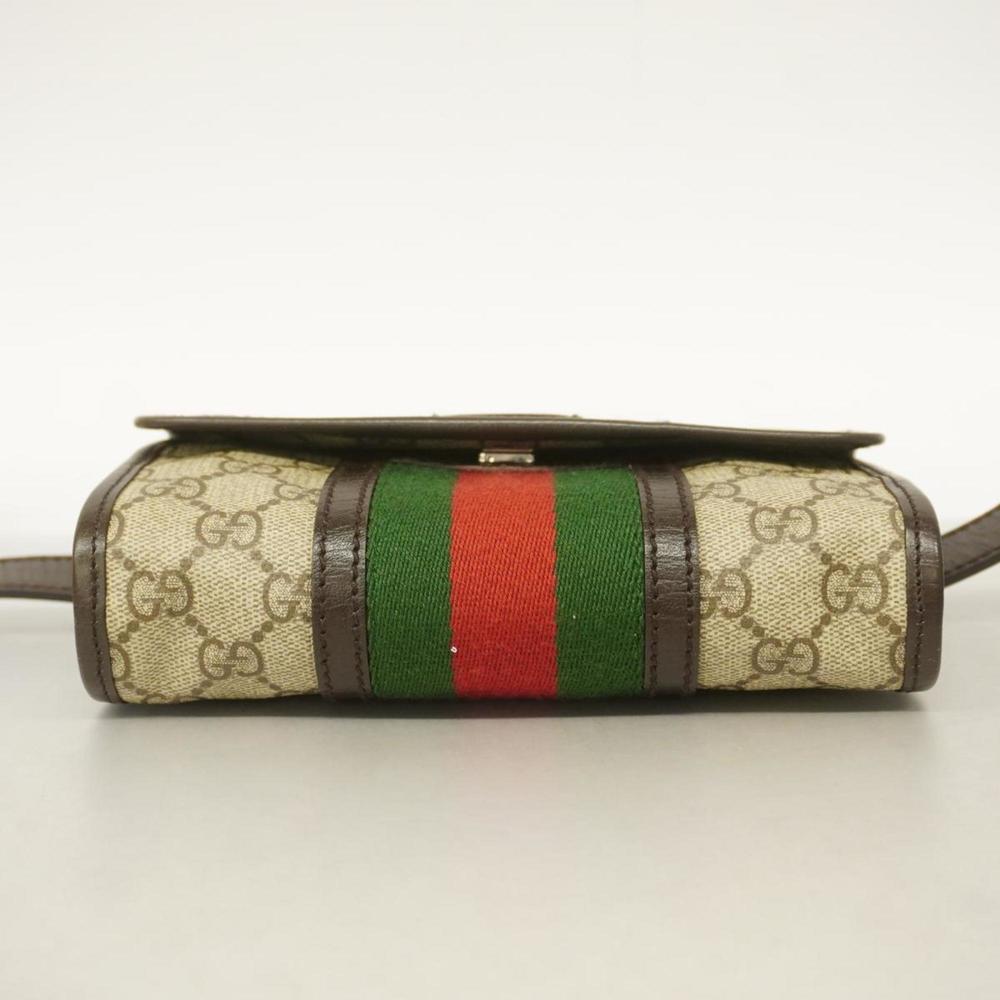 Gucci Waist Bag GG Supreme Sherry Line 152597 Leather Brown Men's Women's - Picture 3 of 10